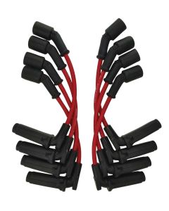 WIRE SET MOROSO ULTRA 9.75 INCH LONG SPARK PLUG WIRE SET COIL ON PLUG 90 DEG, RED WIRE
