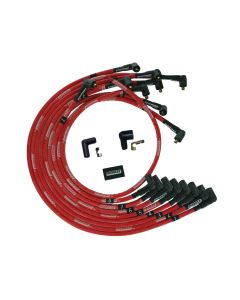 WIRE SET MOROSO ULTRA SLEEVED RED BBC UNDER THE HEADER 90 DEG PLUG BOOTS N-HEI, RED WIRE
