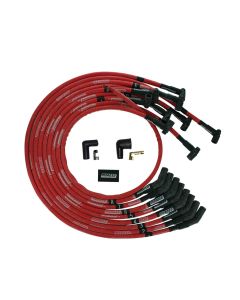 WIRE SET MOROSO ULTRA SLEEVED RED BBC UNDER THE HEADER 135 DEG PLUG BOOT HEI, RED WIRE