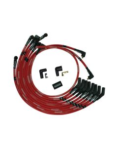 WIRE SET MOROSO ULTRA SLEEVED RED SB FORD 351W 135 DEG PLUG BOOTS NON-HEI, RED WIRE