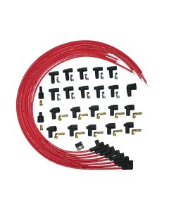 IGNITION WIRE SET, BLUE MAX, UNIVERSAL, RED, 90 DEGREE