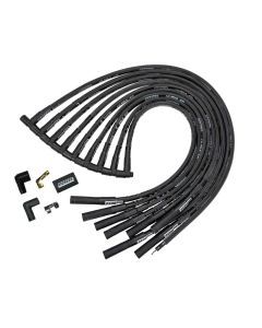 IGNITION WIRE SET, ULTRA 40, SLEEVED, BBC HEI, STRAIGHT, BLACK
