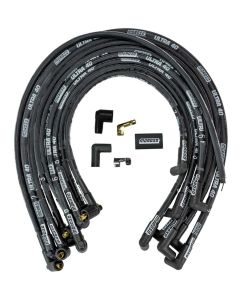 IGNITION WIRE SET, ULTRA 40, SLEEVED, BBC NON-HEI, 90 DEGREE, BLACK