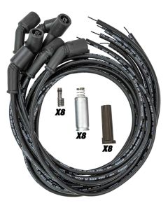 IGNITION WIRE SET, ULTRA 40, UNIVERSAL, UNSLEEVED, GM LS, ALUMINUM SHIELDED, BLACK
