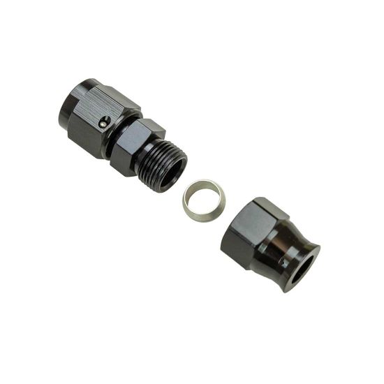 Podavelle 6AN Female To 3/8 Inch Fuel Hardline Tube Adapter Fitting Straight Aluminum Black