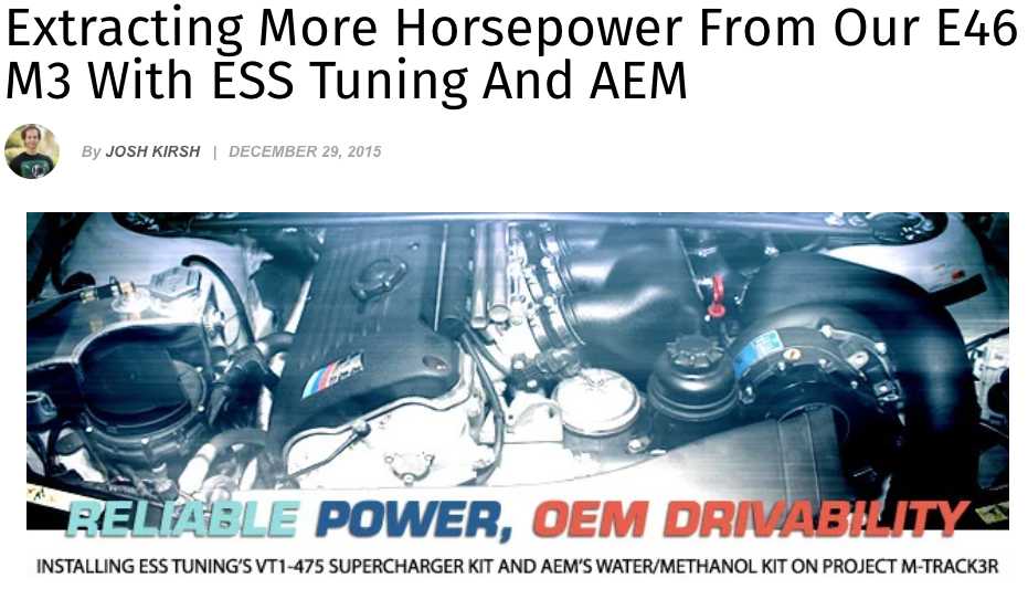 Extracting more horsepower from our E46 M3 with ESS tuning and AEM