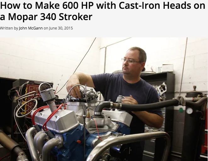 How to make 600 hp with cast-iron heads on a Mopar 340 Stroker