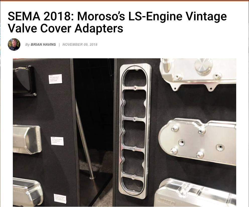 Street Muscle Magazine: Moroso LS-Engine Vintage Valve Cover Adapters