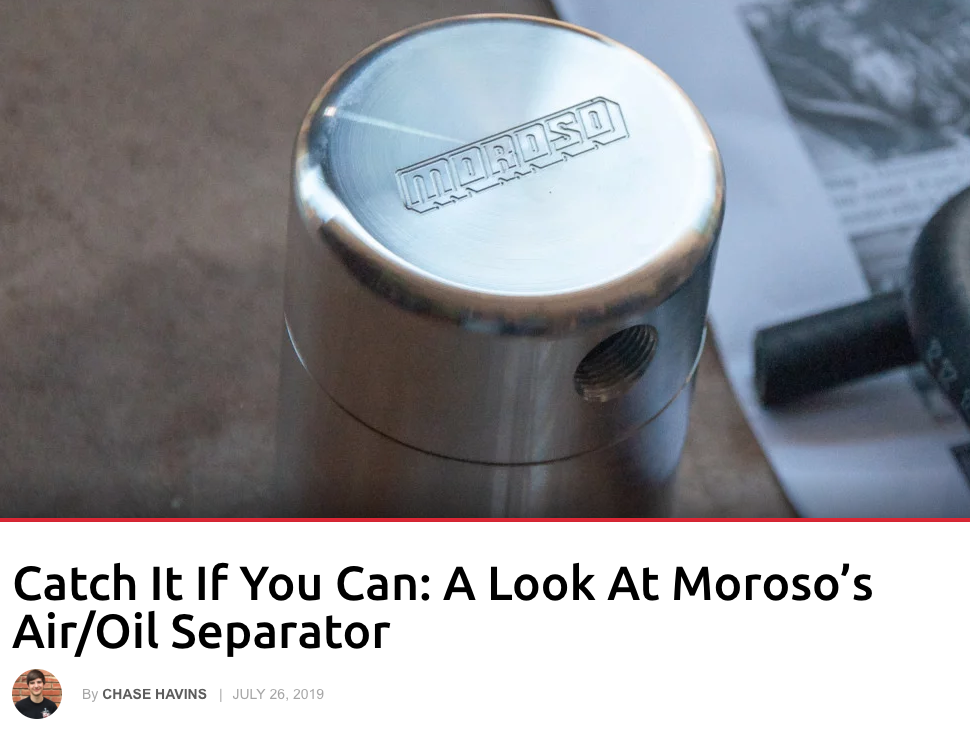 Corvette Online: "Catch it if you can: A look at Moroso's Air/Oil Separator"