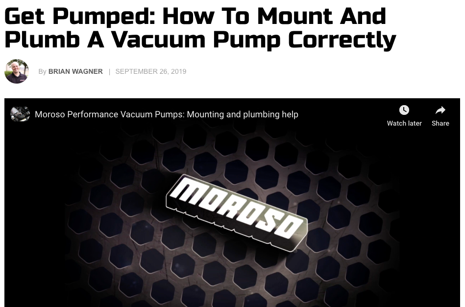Dragzine: "Get Pumped: How to Mount and Plumb  a Vacuum Pump"